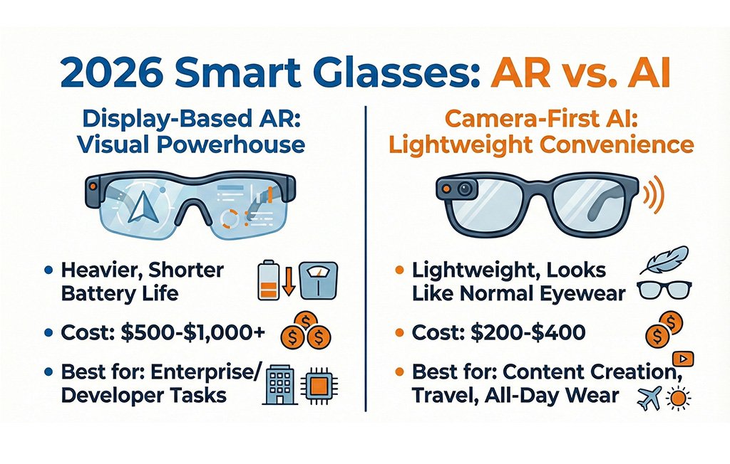 Types of Smart Glasses in 2026 and Their Trade-Offs